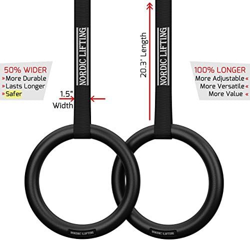 Nordic lifting heavy duty crossfit rings with straps — photo 4
