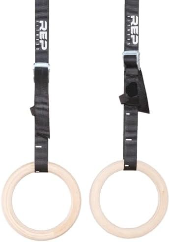 Olympic wood rings with adjustable straps