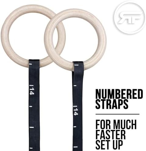 Calisthenics wood rings with heavy duty straps — photo 3