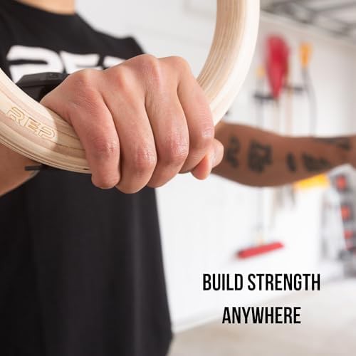 Calisthenics wood rings with heavy duty straps — photo 4