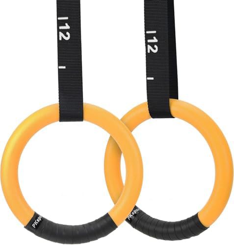 Yellow non slip gymnastic rings