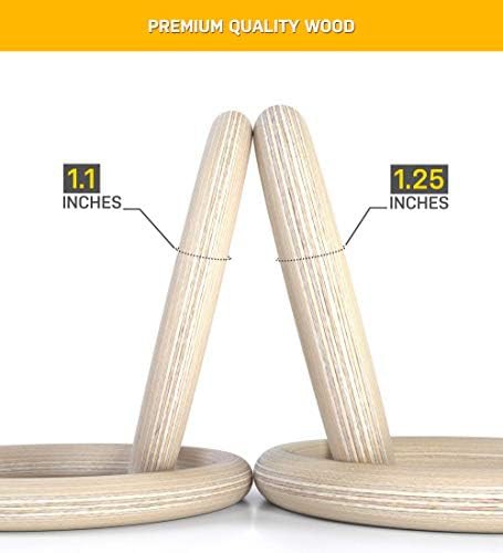 Wide wood gymnastics rings 32mm — photo 4