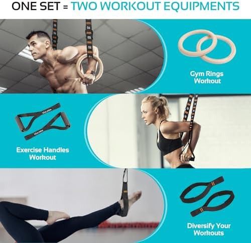Olympic wood rings with workout handles — photo 4