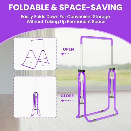 Foldable purple gymnastics training bar set — photo 4