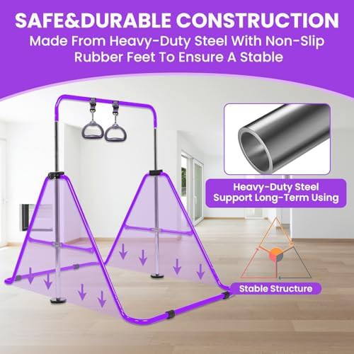 Foldable purple gymnastics training bar set — photo 5