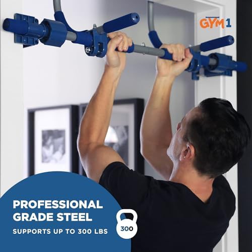 Blue indoor doorway gym set for kids — photo 4