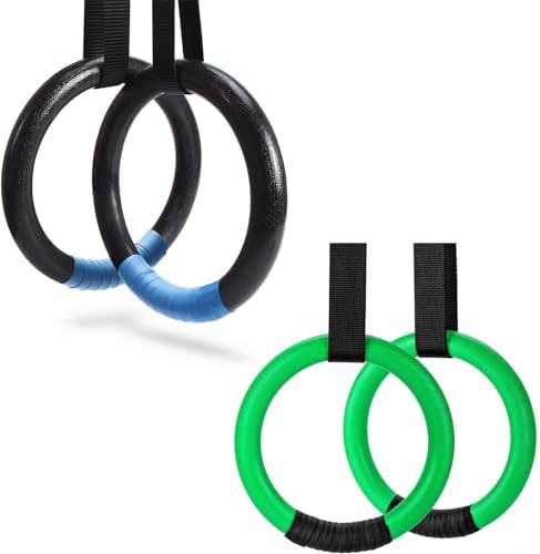 Blue and green abs plastic gymnastic rings