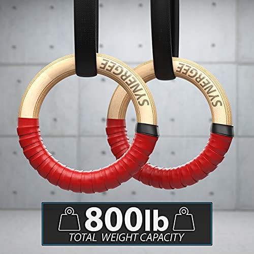 Wooden gymnastic rings with grip tape — photo 4