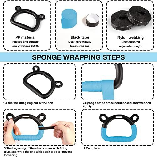 Adjustable Blue Gymnastic Rings for Children — photo 4