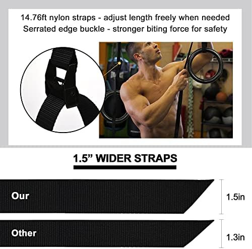 Black and yellow adjustable gymnastic rings — photo 5