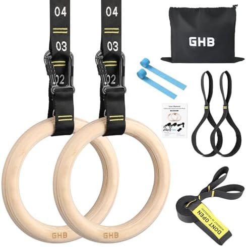 Heavy duty wooden gymnastic rings