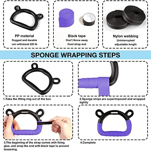 Purple Children Pull Up Rings with Straps — photo 4