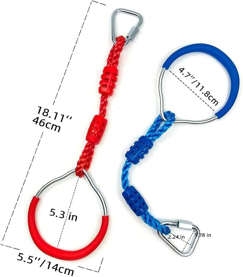 Colorful ninja trapeze swing rings for kids — photo 4