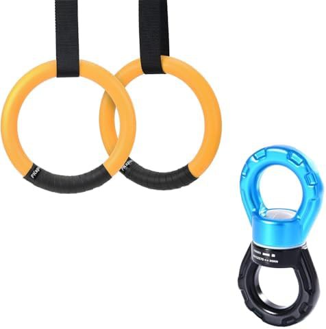 Gymnastic rings with safety rotational device