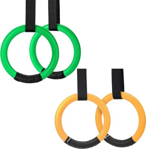 Green and yellow ABS gymnastic rings