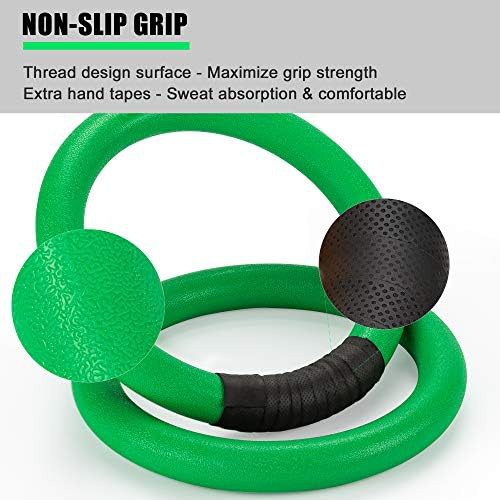Green and yellow ABS gymnastic rings — photo 3
