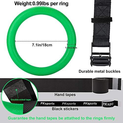 Green and yellow ABS gymnastic rings — photo 5