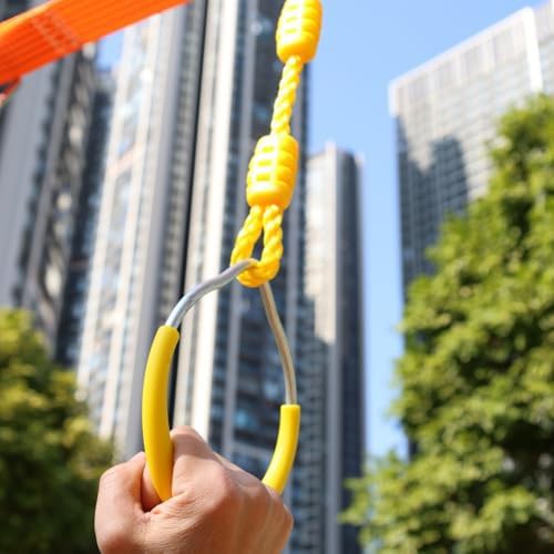 Yellow ninja obstacle course swing rings — photo 5