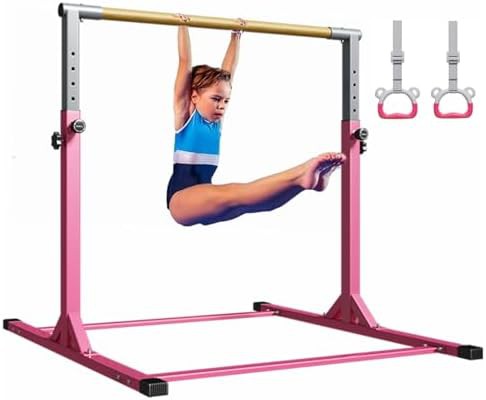 Steel horizontal kip bar with gymnastic rings