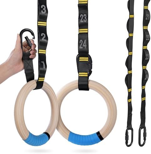 Wooden rings with numbered daisy chain straps