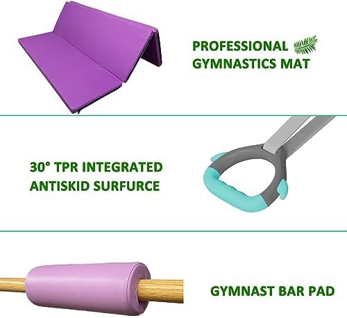 Foldable gymnastics kip bar with rings — photo 4