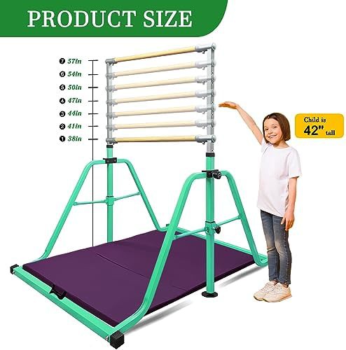 Foldable gymnastics kip bar with rings — photo 5