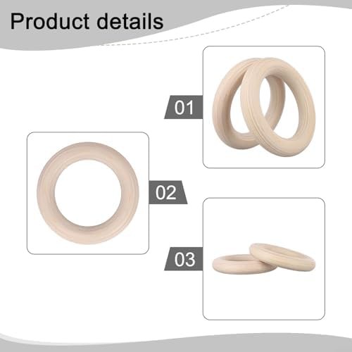 Generic birch wood gymnastics rings 25mm — photo 3