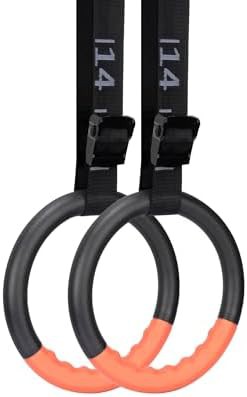 Orange rings with numbered adjustment straps