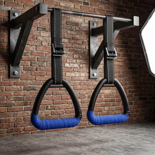 Blue Adjustable Pull Up Gymnastic Rings — photo 4