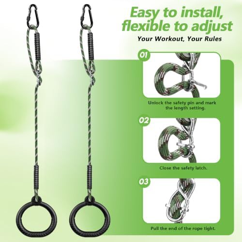Adjustable steel ninja rings for monkey bars — photo 3