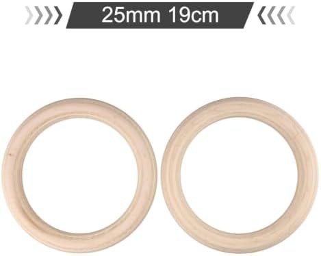 Solid birch wooden gymnastics rings — photo 4
