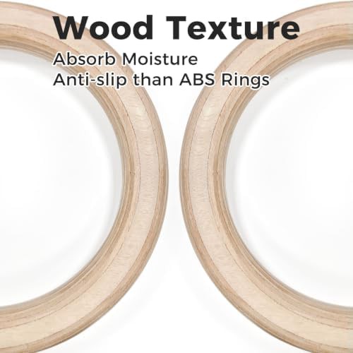 Wood gymnastic rings with grip tapes — photo 4