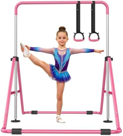 Adjustable horizontal bar with gym rings