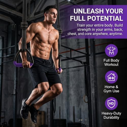 Purple Home Fitness Rings with Straps — photo 4