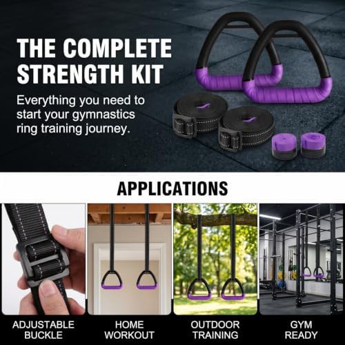 Purple Home Fitness Rings with Straps — photo 5